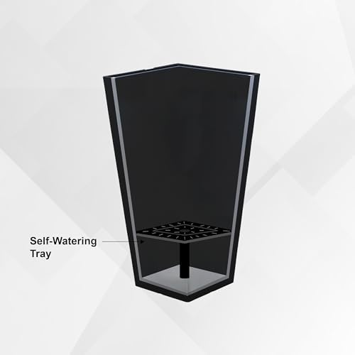 XBrand 28-Inch Tapered Planter, Large Indoor and Outdoor Plant Pot, Black, Modern Decorative Planter for Patio, Porch, Garden, Home and Entryway Décor - Image 6