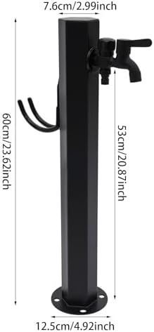 Outdoor Vertical Garden Water Column with Faucet, Floor Mounted Hose Stand with Faucet, Stainless Steel Frost-Proof Vertical Water Hydrant for Exterior Patio Backyard and Lawn (Hexagonal) - Image 5
