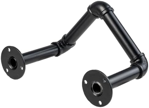 MyGift Black Metal Pipe Garden Hose Holder, Wall Mounted Hose Rack - Image 7
