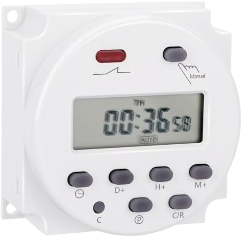 Timer Switch, AC 220V 16Amp, Programmable Timer Time Relay Switch by Weasch