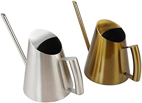 Stainless steel watering can gardening potted small watering can use handle is very suitable for watering plants shower garden silver- 1500ml by Unknown
