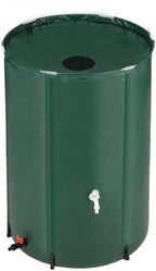 VINGLI 100 Gallon Collapsible Rain Barrel, Portable Water Storage Tank, Rainwater Collection System Downspout, Water Catcher Container with Filter Spigot Overflow Kit by VINGLI