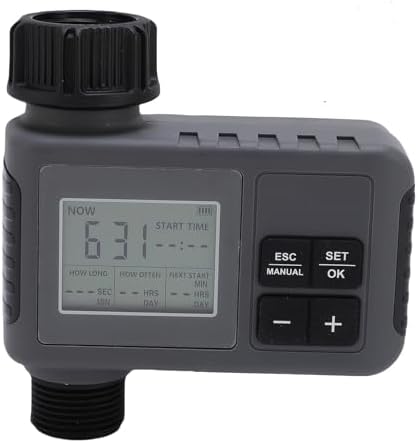 Automatic Watering Timer with Large LCD Display, Programmable Irrigation Controller for Garden Hose, Drip System & Lawn Sprinkler, Fits 3/4-1/2 Inch Faucet by OPPWONG