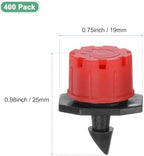 M METERXITY 400-Pack 360 Degree Adjustable Irrigation Dripper, 1/4 Inch Barbed Emitter Drip Sprinklers for Garden/Greenhouse/Flower Bed/Watering System, Anti-Clogging Emitters [4Colors] - Image 3
