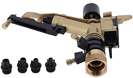 Focket Rotating Sprinkler, Strong Pressure Resistance Low Pressure Sprinkler Rock with 4 Exchangeable Nozzles for Lawn Park Sports Fields Highways Irrigation - Image 2