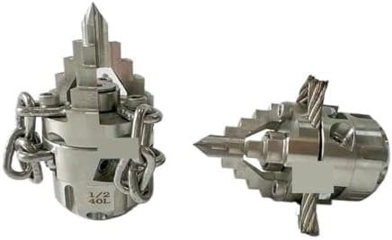High Pressure Rotary Sewer Jetter Nozzle Kit - 40L Customized Stainless Steel Chain Root Cutter with 3 Side and 6 Rear Nozzles for Efficient Pipe Cleaning(Model 1 1I2 100L) - Image 2