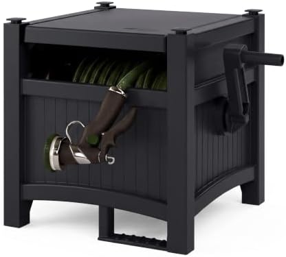 100 Ft Concealed Garden Hose Reel, All Weather Resin Construction by Unknown