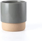 6 Inch Ceramic Self Watering Planter with Drainage Hole, Dark Grey by Chubacoo