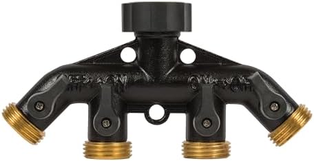 Gilmour Heavy Duty 4 Way Garden Hose Splitter with Shut Off Valves by Gilmour