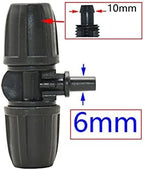 Hose Connector Adapter 50Pc Drip Irrigation 8mm To 4mm Garden Hose Connector T-shaped Elbow End Plug Direct Repair 8/11 To 4/7mm Water Separator With Lock (Color : 3I8 to 6mm) - Image 2