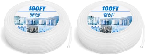 Nuanchu 100ft Polyethylene Tubing, 3/8" Od, 1/4" ID, 0.062" Wall Polyethylene Tubing Food Grade White Translucent Hose for Beverage Pump, Homebrew, Brewing by Nuanchu