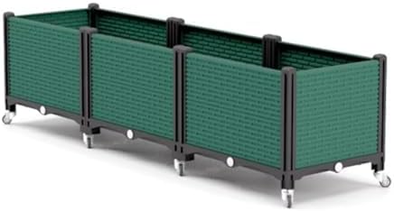 Outdoor Raised Garden Bed Set, Movable Planter Box Easy Assembly, Safe Edge, Ideal for Vegetables & Flowers(120x40x43cm) by Unknown