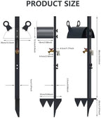 Garden Hose Holder Stand for Outside with Tool Organizer Heavy Duty Thickened Carbon Steel (Deep Grey, Without Faucet) - Image 4