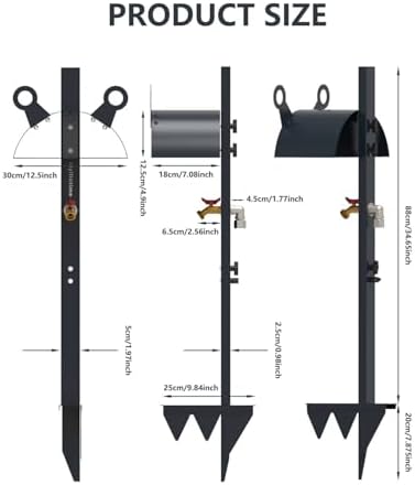 Garden Hose Holder Stand for Outside with Tool Organizer Heavy Duty Thickened Carbon Steel (Deep Grey, Without Faucet) - Image 4