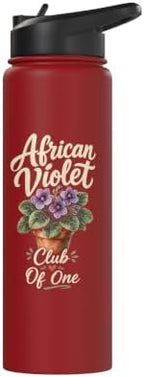 African Violet Plant Collector Houseplant Lover Gift Stainless Steel Insulated Water Bottle - Image 3