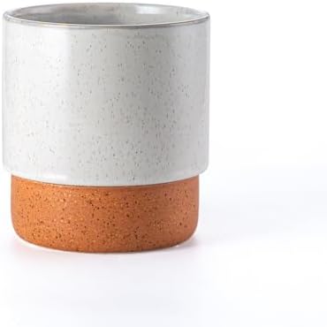 6 Inch Ceramic Self Watering Planter with Drainage Hole, Grey by Chubacoo