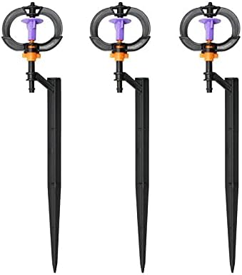 Garden Rotating Sprinkler Water Nozzles 360 Degree with Nozzle Holder Watering Plants Irrigation 5PCS - Image 4