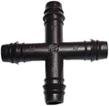 Netafim Techline EZ 12mm Insert Cross – 4-Way Barbed Fitting for Drip Irrigation – Fits Hoses 0.426" ID | 32500-003190 | T12CROSS (25pc) by DripWorks