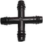 Netafim Techline EZ 12mm Insert Cross – 4-Way Barbed Fitting for Drip Irrigation – Fits Hoses 0.426" ID | 32500-003190 | T12CROSS (25pc) by DripWorks