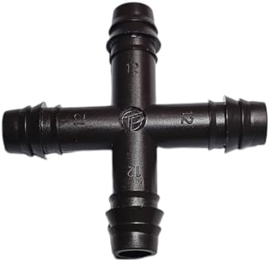 Netafim Techline EZ 12mm Insert Cross – 4-Way Barbed Fitting for Drip Irrigation – Fits Hoses 0.426" ID | 32500-003190 | T12CROSS (25pc) by DripWorks