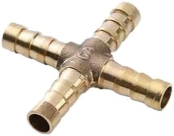 Brass Hose Barb Fitting 4-25mm Straight Elbow Y Tee Cross Bulkhead 2/3/4 Way Splitter For Garden Home Water Pipe(Cross 4 Ways,19mm) by Unknown