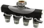 Thrifco 8429970 4-Way Garden Hose Manifold/Splitter with Shut-Off Valves – Zinc by Unknown