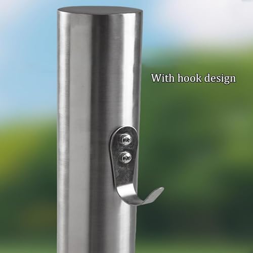 Outdoor Water Column, Stainless Steel Vertical Column Garden Water, Dispenser Hydrant with Faucet Hose Holder, Water Fountain for Parks, Lawns, Restrooms，Square 31.5in/80cm - Image 6