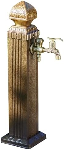 Freestanding Brass Garden Hose Holder - Vintage Outdoor Faucet for Car Washing & Watering, Decorative Water Column for Garden Use by Unknown