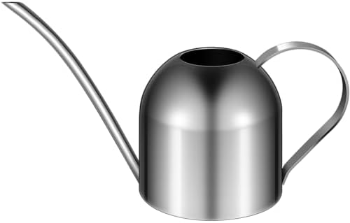Yardwe Small Indoor Watering Can Plant Watering Can with Long Spout Stainless Steel Bonsai Watering Can Silver 1000ml by YARDWE