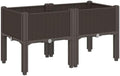 Elevated Garden Planter Box Brown PP Rattan Look 31.5x15.7x16.5 by Favemtsl