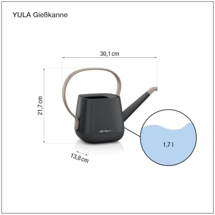 LECHUZA YULA Indoor Watering Can, 1.7 L, Slate and Taupe - Image 2