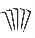 100-Pack 4" Inch Angled Drip Emitter Stake, (FITS 1/4" & 1/8" TUBING) for Precise Watering & Irrigation, Greenhouse, Container Gardening, Home Garden, and Hydroponics Growing by OneStopOutdoor