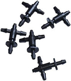 Spray Water Connection Dripper Tee Water Divider Drip Irrigation 3-Way Connector Drip Arrow Adapter 3/8 Barb Connector 50 Pieces (Color : BLACK) - Image 3