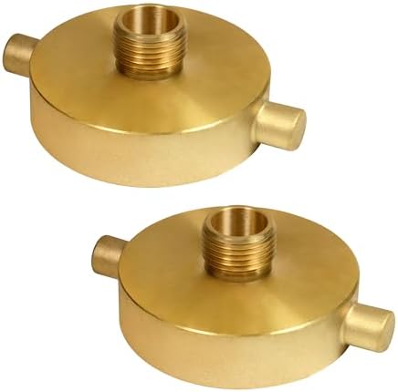 2-1/2""NH NST Female x 3/4"" NPT Male Fire Hydrant Adapter, Fire Hydrant Hose Adapter Brass Fire Equipment for Fire Hose or Hydrant with Pin Lugs, 2PCS, Gold by unrulysoul