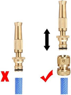 1pcs Heavy Duty Brass Water Spray Gun, Adjustable High Pressure Garden Hose Nozzle(Nozzle-Connector 12) - Image 4