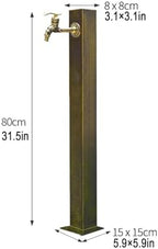 304 Stainless Steel Outdoor Water Column - Durable Freestanding Garden Hose & Faucet Station, Square Design for Irrigation & Washing, Perfect for Patios & Yards - Image 2
