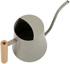 SIXRUN Stainless Steel Watering Can 1L with Long Spout Wood Handle for Indoor Plant Watering (Gray) - Image 2