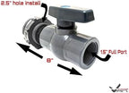 1.5" PRO SERIES PVC Ball Valve Spigot Kit with Bulkhead Fitting Adapter for Rain Barrels, IBC, and Behrens Steel Water Tanks - Image 3