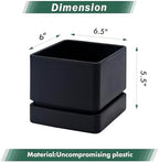 D'vine Dev 4-Pack Plastic Herb Planter Pots, 6 in, Black, 76-Y-B4-2 - Image 3