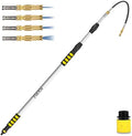 16FT (24ft Reach) Telescopic Gutter Cleaning Tools from The Ground, Rain Gutter Cleaners Tool with Hose Copper Attachment, Long Reach Gutters Cleaner Wand with Extension Pole by POOPLE-FocusonGardenCleaner