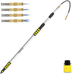 16FT (24ft Reach) Telescopic Gutter Cleaning Tools from The Ground, Rain Gutter Cleaners Tool with Hose Copper Attachment, Long Reach Gutters Cleaner Wand with Extension Pole by POOPLE-FocusonGardenCleaner