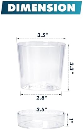 Phoenix Vine 3.5 Inch Clear Acrylic Planter Pot with Tray, Orchid Pot with Drainage Holes, Deep Saucer for Bottom Watering, Transparent Containers for Indoor Plants, Herbs, Set of 12, 91-A-D-12 - Image 3