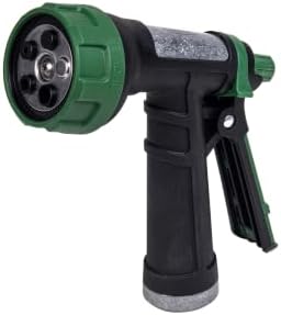 6 Inch 5-Pattern Cast Metal Garden Hose Nozzle, Heavy Duty Adjustable Multi Spray Water Sprayer Nozzle, Leakproof Replacement Sprayer Head for Lawn Watering, Car Washing & Outdoor Cleaning by Unknown