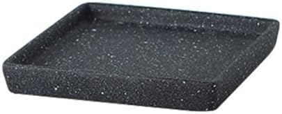 Plant Trays 7.8 Inch Square Ceramic Plant Saucer Drip Tray, Plant Drainage Tray for Indoors Outdoors Flower Pots Saucers(Black) by Unknown