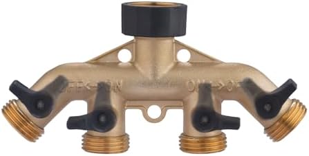 4-Way Hose Splitter Connector with Washers – Available in Standard & Acid-Washed Reddish Finish, Durable Brass & Plastic, Leak-Proof, Multi-Port Adapter (Standard, 2) - Image 5
