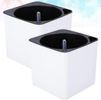 Abaodam Planter Large Capacity with Double Layer Design and Thick Cotton Rope Self Watering Flower Pot Square Plastic for Wall or Desk Indoor Plants - Image 4