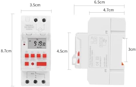 TM919B 30A 7 Days Programmable Timer Switch, Heavy-Duty Digital Weekly Timer with LCD, 16 ON/Off Settings, 35mm DIN Rail Mount, 5000W for Lighting, Water Heater, AC & Industrial Equipment (220V) - Image 5
