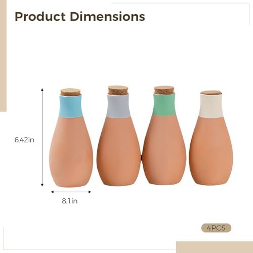 4 Pcs Terracotta Self-Watering Spikes for Outdoor Plants, Large Ceramic Watering Spikes with Cork Stopper, for Garden Use, Helps Reduce Water Waste, Includes Green, Blue, Pink, and Orange Spikes - Image 5