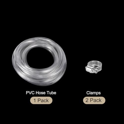 MECCANIXITY Clear PVC Tubing 3/4" ID 1" OD Plastic PVC Tube Flexible Water Hose 25ft for Industrial Tubing, Aquariums, Pump, 19mm x 24mm, with 2pcs Clamps - Image 3