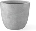 Kante Large Round Bowl Pale Gray Concrete Planter 18" Dia, Outdoor by Unknown